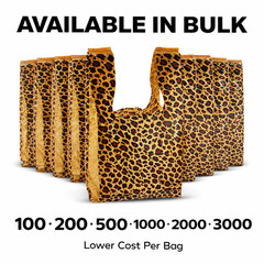 Bags Leopard Print Plastic T Shirt Retail Shopping Checkout Bags 11.5 x 6 x 21