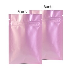 Multi-Size Glossy Foil Mylar Double-Sided Pink Flat Zip Lock Pouch Bag B07