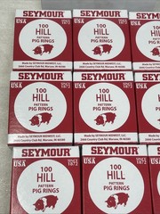 (1000) Seymour Hill Pattern H1 Copper Coated Hog Pig Shoat Rings 10 Boxes Of 100
