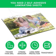 100 Pcs Matte Self Adhesive Laminating Sheets, 8.4 x 12.2 Inches Matte…