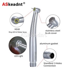 Dental LED E-generator Shadowless Ring Ceramic Handpiece 5 Water Spary 2 Holes