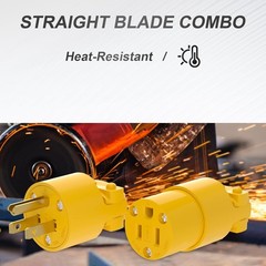Extension Cord Ends Male and Female,Electrical Replacement Plug & Connector Set