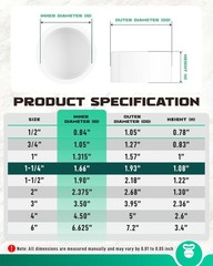 PVC Cap 1-1/4 Inch, Fits Standard 1-1/4″ SCH 40 Pipe 1-1/4inch, White