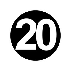 Inventory Control Number 20 Stickers | 2″ Round | Self Adhesive | 500 Labels