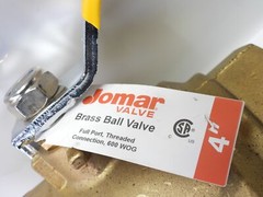 Jomar 4″ Brass Ball Valve 600 WOG Full Port Threaded Connection 125 PSIG 100-111