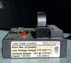 SSAC SCR490D Entrelec 120V Lamp Alarm Relay -Senses Current on Obstruction Lamps