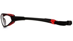 Pyramex Highlander Safety Eyewear, Clear Anti-Fog Lens With Black/Red Frame