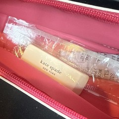 Kate Spade Pencil Pouch Cosmetic Case Travel Bag Faux Leather With Accessories