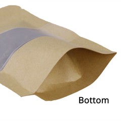Reclosable Kraft Paper Zipper Seal Stand Up Pouch with Window Food Pack Lock Bag