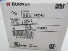 Burndy YA25A3 Hylug 3/8″ Tan 1 Hole Compression Lug (Box of 10 Lugs)