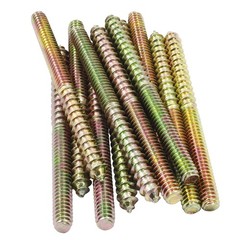 1/4-20 x 3 Inch Hanger Bolts, 12 Pcs Self-Tapping Screw Hanger Bolts Double H…