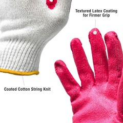 10x-300x Red Palm Latex Coated Commerical Working Safety Gloves – Made in Korea