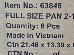(QTY 6) HUBERT Full Size Pan 2 1/2″ Steam Table Pan 24 Gauge Stainless Steel