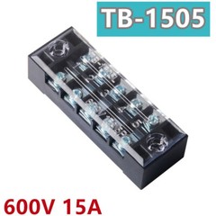5 Sets 15A Dual Row 5 Position Screw Terminal Electric Barrier Strip Block 600V