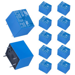 12Pcs 5V DC Mini Power Relay Auto PCB SRD-05VDC-SL-C 5 Pins DC Power Relay PCB M
