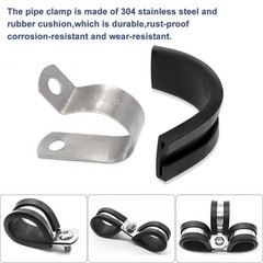 Taiss 136PCS Cable Clamps Assortment Kit 304 Stainless Steel Rubber Cushion P…