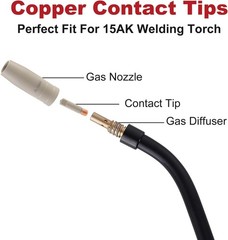 MIG Welding Tips with Non-Stick Coating, Ceramic Welding Nozzle MB15 15AK MIG…
