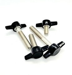 3/8″-24 Thumb Screw Bolts Fine Thread Black Butterfly Tee Wing Clamping Knob