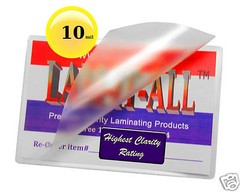 500/pack LAM-IT-ALL 10 Mil Business Card Hot Laminating Pouches 2-1/4 x 3-3/4