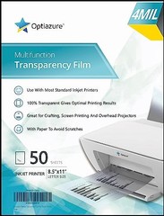 Inkjet Transparency Film 8.5 x 11 in Letter 50 Sheets for Projector