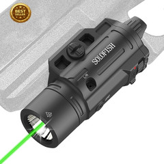 1500Lm Tactical Pistol Light Green Laser Combo Strobe Picatinny Rail USB