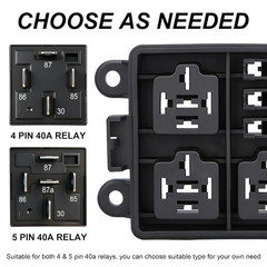 12V 3 Way Waterproof Fuse Relay Box, 3 Relays and 3 ATC/ATO Blade Fuse Slots, Co