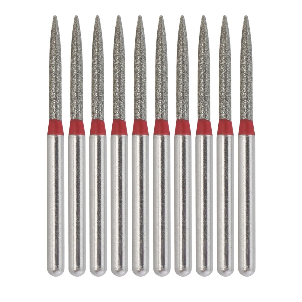 Dental Diamond Burs Flame Bur 863/012F Fine Grit Red FG for High Speed Turbine