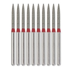 Dental Diamond Burs Flame Bur 863/012F Fine Grit Red FG for High Speed Turbine