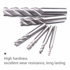 1/8″ x 1/4″ HSS End Mill Set 4pcs – 4 Flute Straight Shank Cutter for Metal &CNC