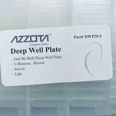 Azzota Deep Well Microplate V-Bottom 96 Well 2 ml Sterile Total of 25 Plates