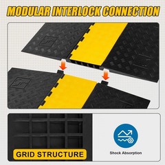 Rubber Cable Protector Ramp 5 Channel ADA Compliant Low Profile Drive Over
