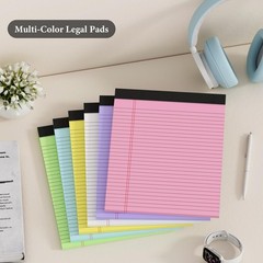 Nichela 6 Pack Legal Pads 8.5 x 11 Colored x 11 In, Multi-Color – 6