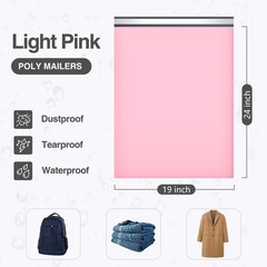 UCGOU 19×24″ Light Pink Poly Mailers 50 Pack XL Shipping Bags Self Seal