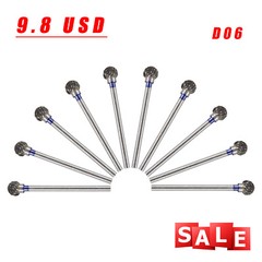 10 PCS Dental Lab Polishing Bur Drills Tungsten Steel Carbide Burs HP 2.35MM UPS