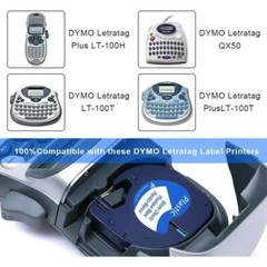 10PK Compatible Dymo LetraTag 16952 Refill 12mm Plastic Label Tape Clear LT-100H
