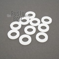 M6 – Flat Washers, Nylon, White – M6 x 12mm x 1.5mm