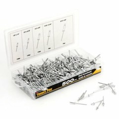 Aluminum Rivet Assortment Durable, 500-Piece with Box,Multiple Sizes pack of 500