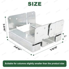 10 packs Adjustable Post Base ABA66Z ZMAX kit for Porch Railings, Mailbox Posts