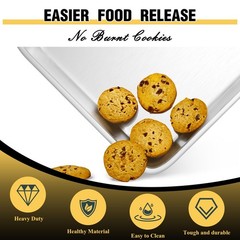 Baking Sheet Pan Set of 3, Commercial Quality 13x9in 15x10in 18x13in, Silver