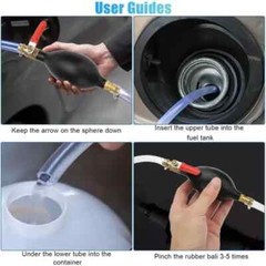 Siphon Hose Hand Pump Portable Manual Car Fuel Transfer for Gas Gasoline Petrol