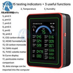 10in1 18in1 Air Quality Detector PM2.5 10 PM HCHO TVOC CO2 Formaldehyde Monitor