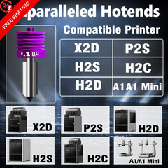 2PK MPVD Hotend For X2D/P2S/H2D/H2C/H2S/A1/A1mini, 2 PK 0.4mm Kit