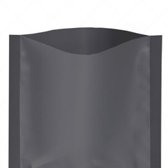 5x7in Matte Black Foil Mylar Flat Open Top Pouch Bag w/ Clear Back &Machine