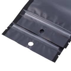 100pc Matte Clear & Black Zip Lock Bags w/ Hang hole 4x7in (Free 2-Day Shipping)