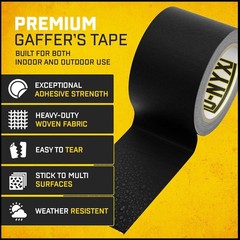 Gaffer Tape 2 Inch x 1 Pack Black Gaffing Tapes, Heavy Duty No Residue, Matte