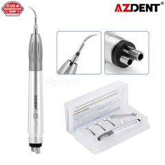 AZDENT Dental Ultrasonic Air Perio Scaler Handpiece 4 Hole 3 Tips G1 G2 G4