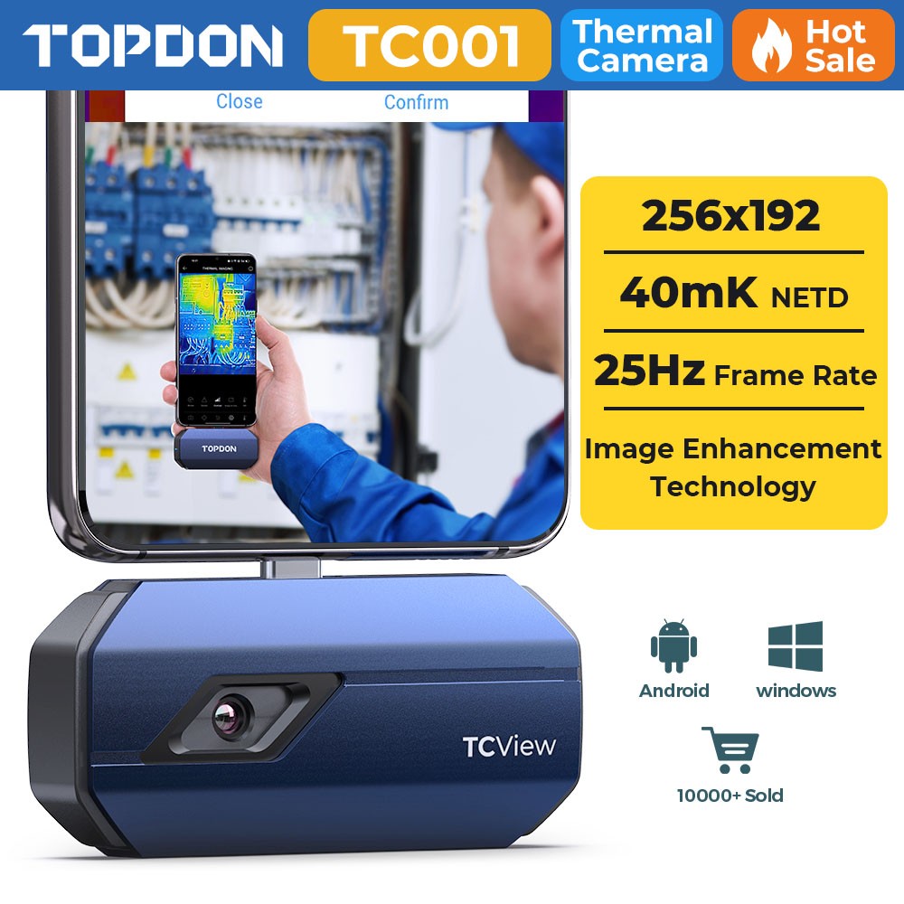 Topdon Thermal Compact XR Android Type-C UT-AAA Imaging camera 256 X 192px 16ft