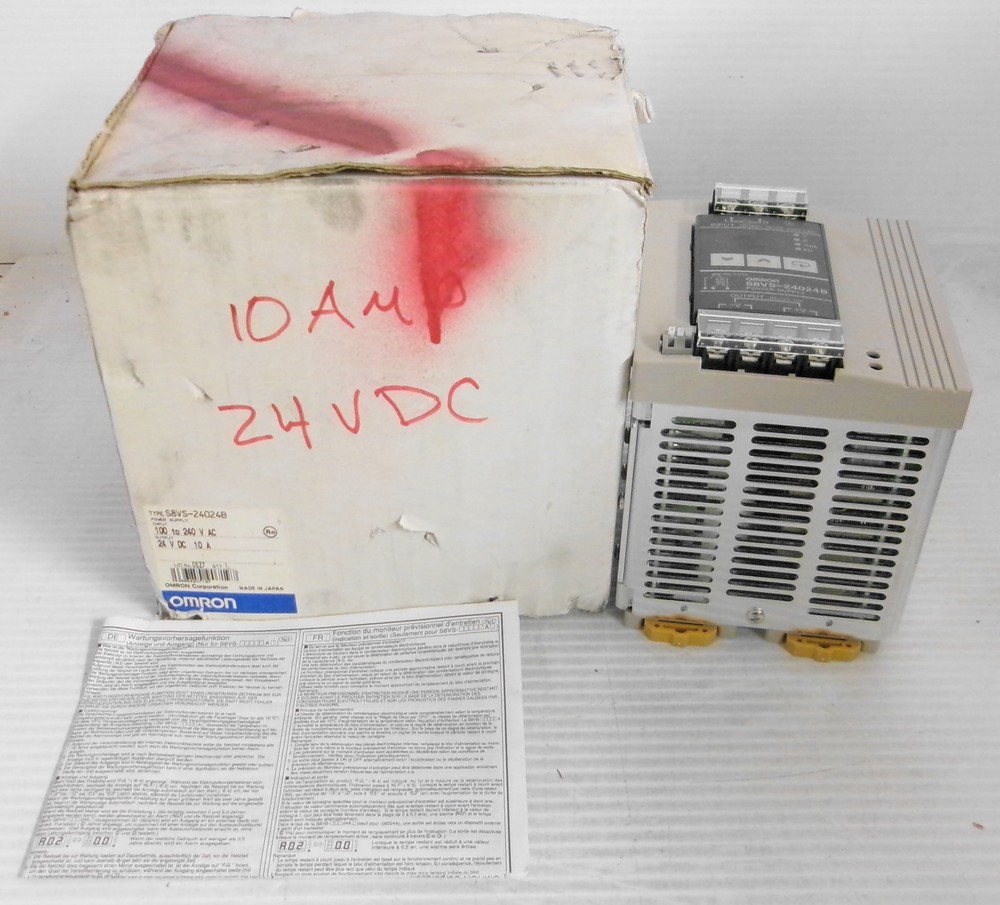 Omron S8VS-24024B Power Supply Input 100-240VAC 50/60Hz 3.8A Output 24VDC 10A