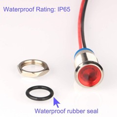 Gebildet 5pcs 10mm AC/DC 12-24V LED Metal Indicator Light Waterproof Signal L…