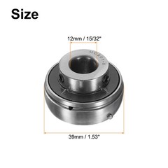Ball Bearing Insert, Chrome Steel Gcr15 UC201-8 Bore 1/2″ Set Screws
